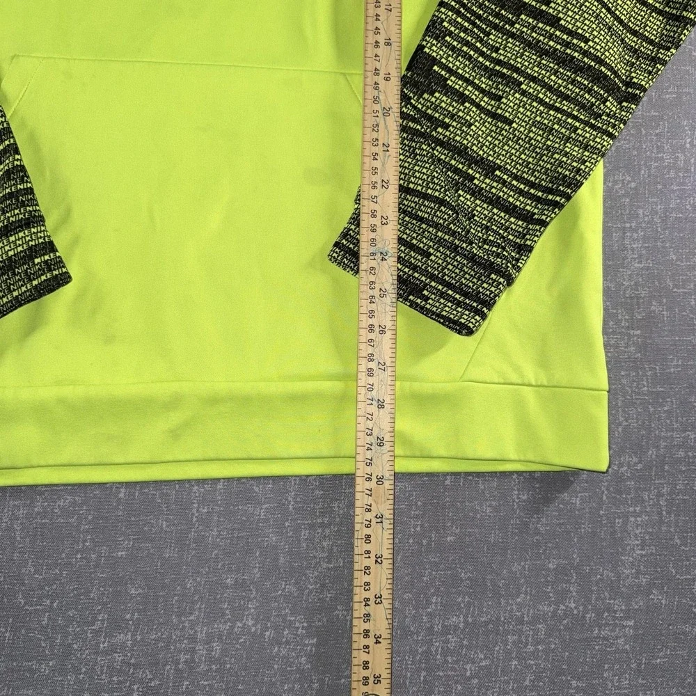 Nike Hoodie Mens XLT Yellow Dri-FIT Fleece Pullover Kangaroo Pocket Swoosh Logo